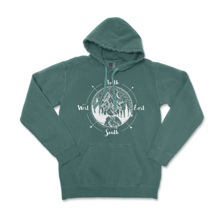 Compass National Park Comfort Colors Hoodie - S / Blue Spruce - hoodie