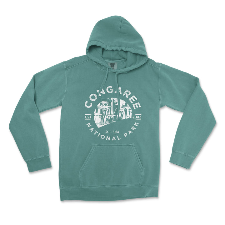 Congaree National Park Comfort Colors Hoodie - S / Blue Spruce - hoodie