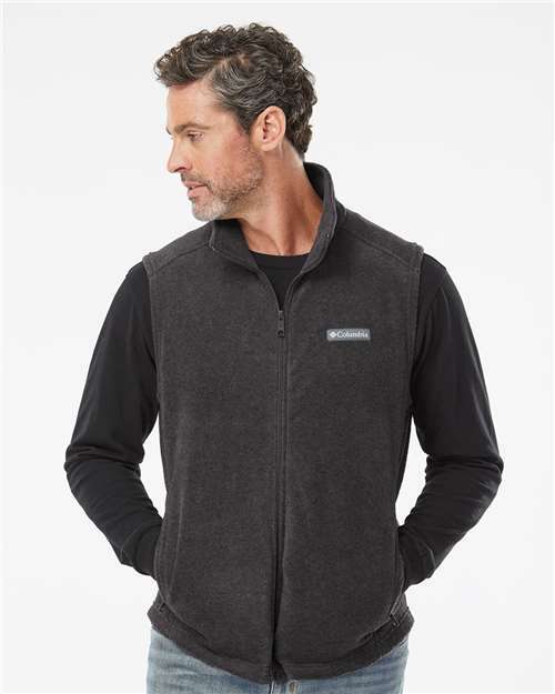 Conquer the cold: steens mountain fleece vest custom apparel ready steens-01 - Charcoal Heather / S