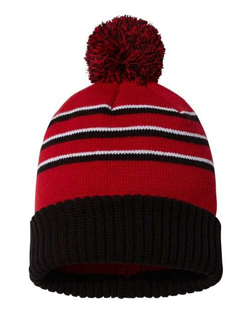 Conquer canadian cold: custom apparel pom beanie. Live screen printing toronto. Pc01