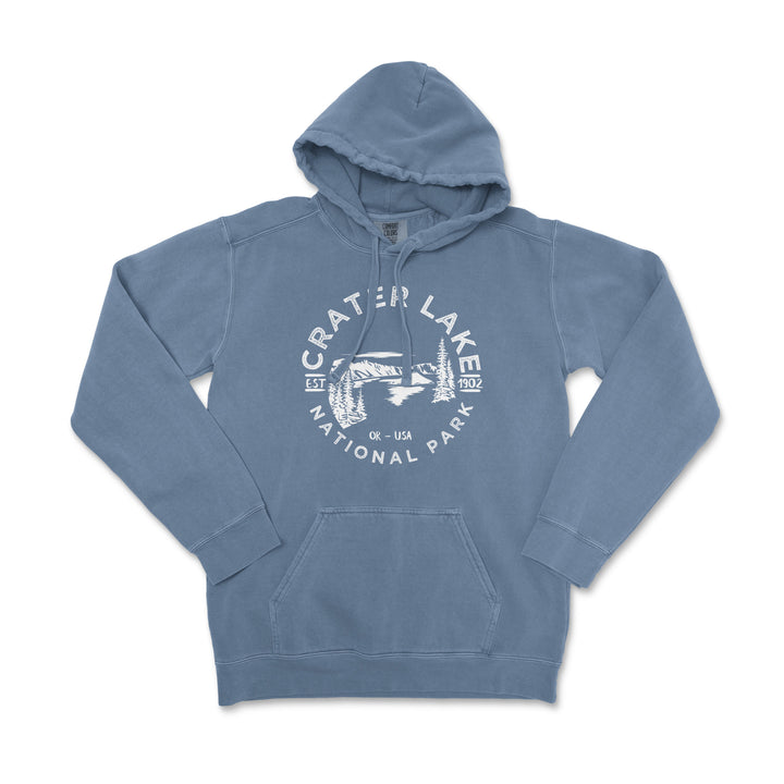 Crater Lake National Park Comfort Colors Hoodie - S / Blue Jean - hoodie