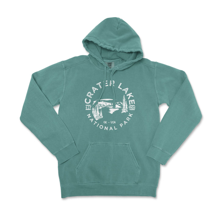 Crater Lake National Park Comfort Colors Hoodie - S / Blue Spruce - hoodie