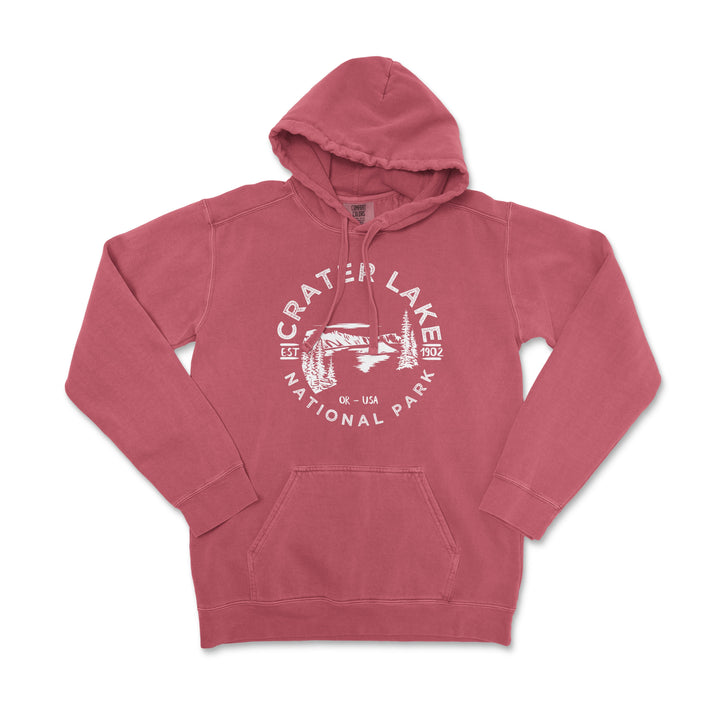 Crater Lake National Park Comfort Colors Hoodie - S / Crimson - hoodie