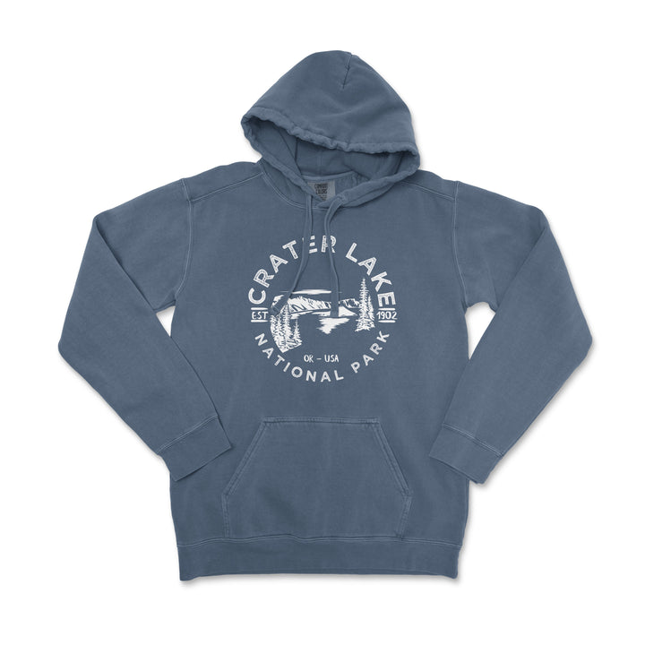 Crater Lake National Park Comfort Colors Hoodie - S / Denim - hoodie