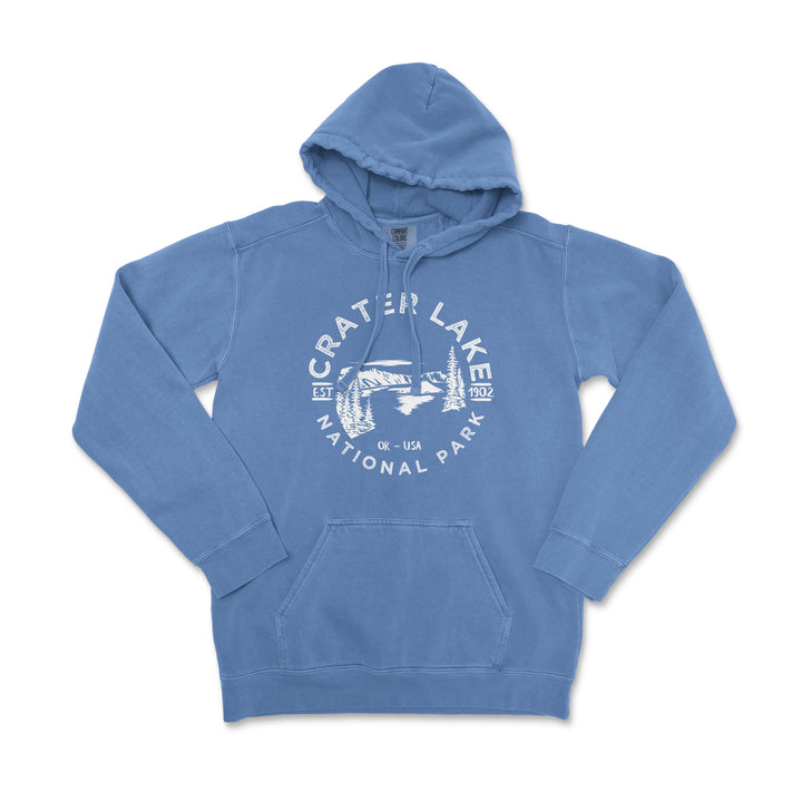 Crater Lake National Park Comfort Colors Hoodie - S / Flo Blue - hoodie