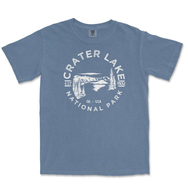 Crater Lake National Park Comfort Colors T Shirt - S / Blue Jean - tshirt