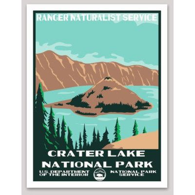 Crater Lake National Park WPA Sticker Large - sticker