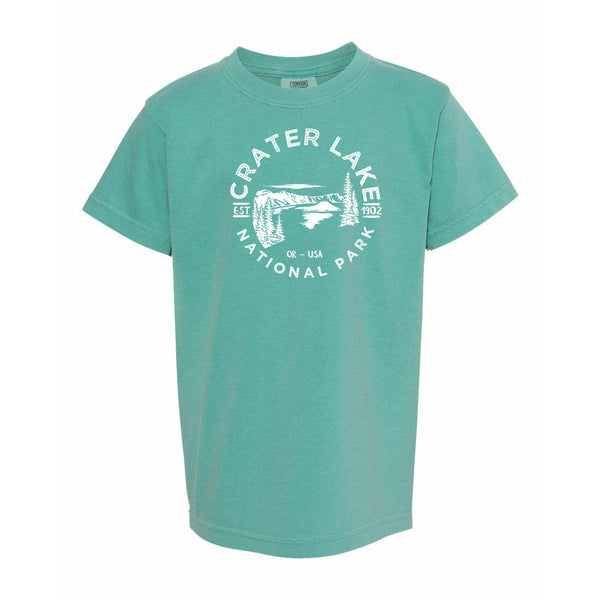 Crater Lake National Park Youth Comfort Colors T shirt - Seafoam / S - Youth