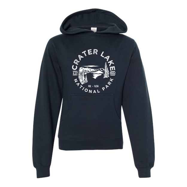 Crater Lake National Park Youth Hoodie Sweatshirt - S / Navy - hoodie