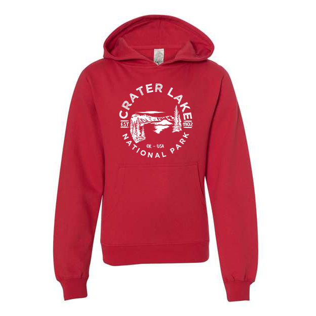 Crater Lake National Park Youth Hoodie Sweatshirt - S / Red - hoodie