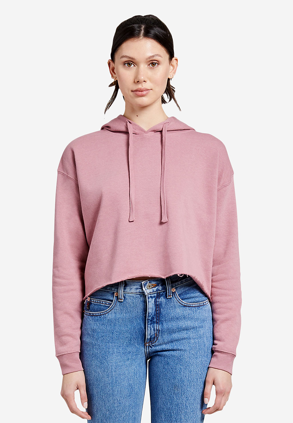 Crop Hoodie - LS12000 - Mauve / XS - Cropped Hoodie