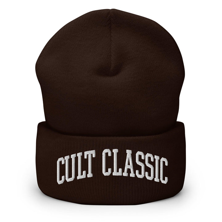 Cult Classic Embroidered Knit Cuffed Beanie - Brown