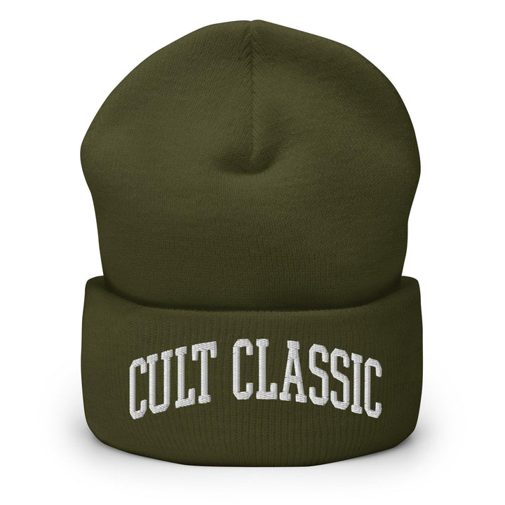 Cult Classic Embroidered Knit Cuffed Beanie - Olive
