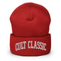 Cult Classic Embroidered Knit Cuffed Beanie - Red