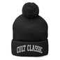 Cult Classic Embroidered Knit Pom Beanie - Black