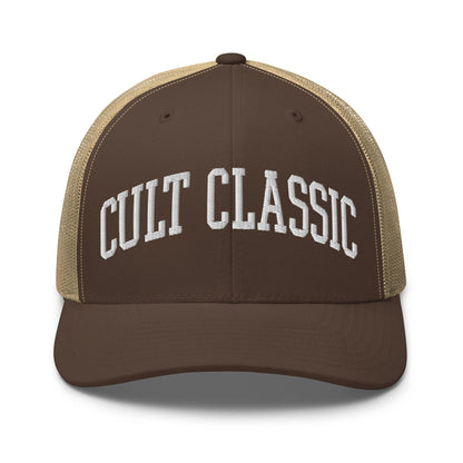 Cult Classic Embroidered Mesh Trucker Hat - Brown/ Khaki