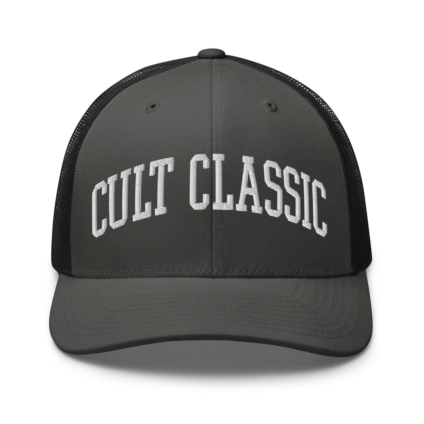 Cult Classic Embroidered Mesh Trucker Hat - Charcoal/ Black