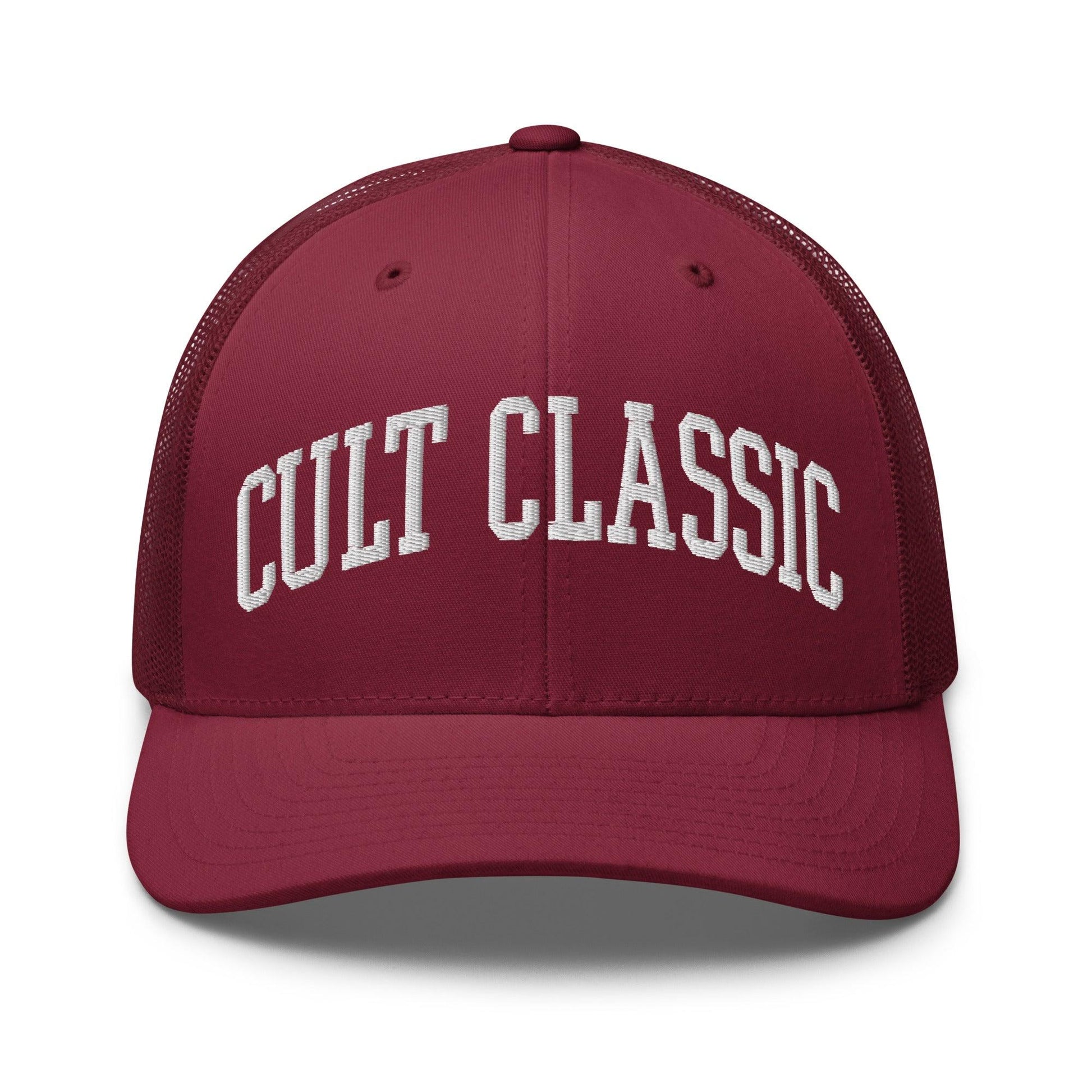 Cult Classic Embroidered Mesh Trucker Hat - Cranberry