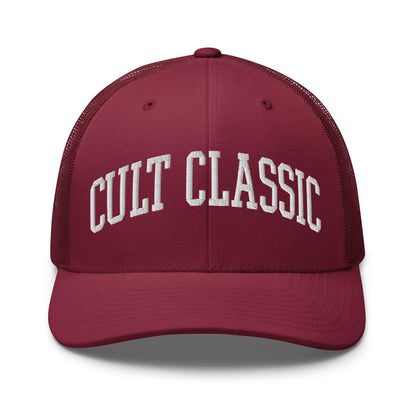 Cult Classic Embroidered Mesh Trucker Hat - Cranberry