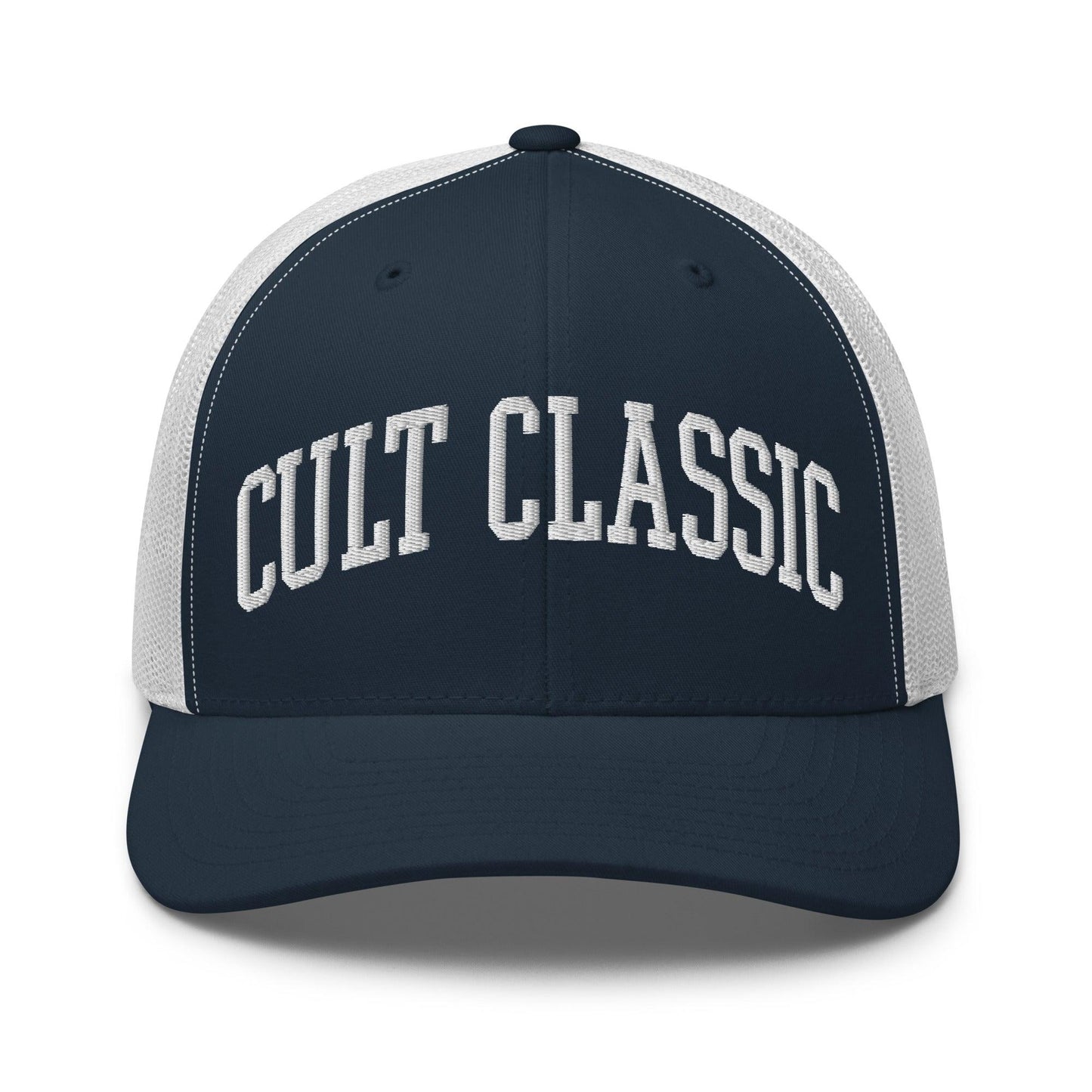 Cult Classic Embroidered Mesh Trucker Hat - Navy/ White