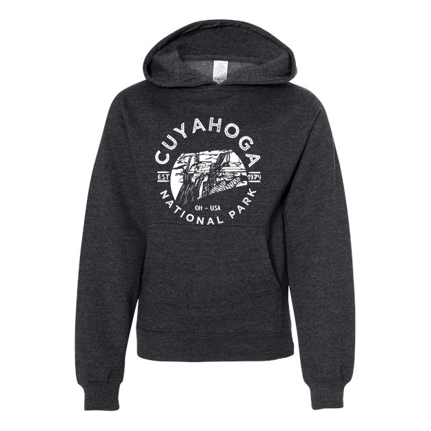 Cuyahoga National Park Youth Hoodie Sweatshirt - S / Charcoal Heather - hoodie