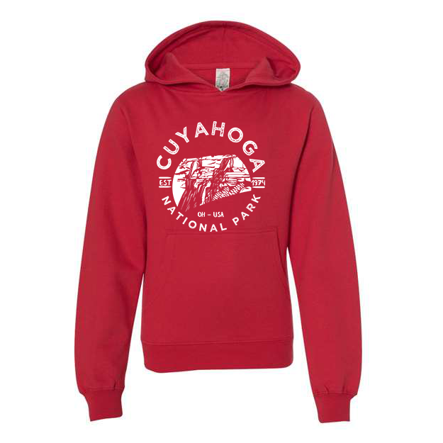 Cuyahoga National Park Youth Hoodie Sweatshirt - S / Red - hoodie