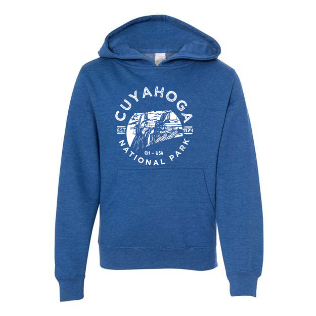 Cuyahoga National Park Youth Hoodie Sweatshirt - S / Royal Heather - hoodie