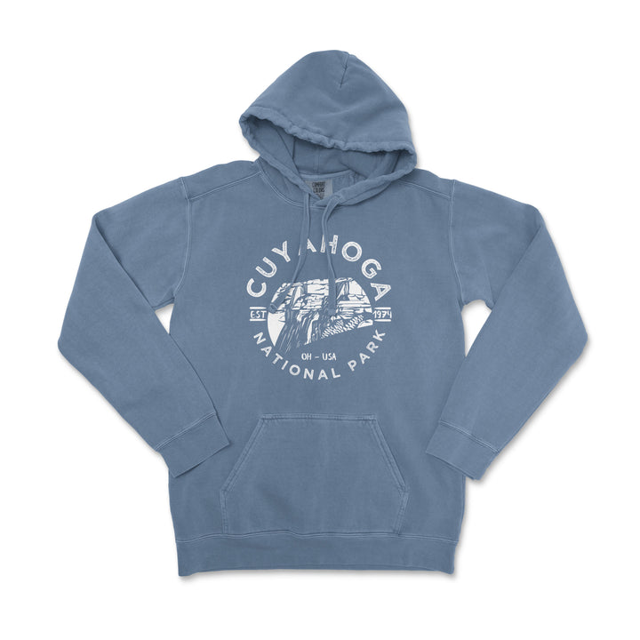 Cuyahoga Valley National Park Comfort Colors Hoodie - S / Blue Jean - hoodie