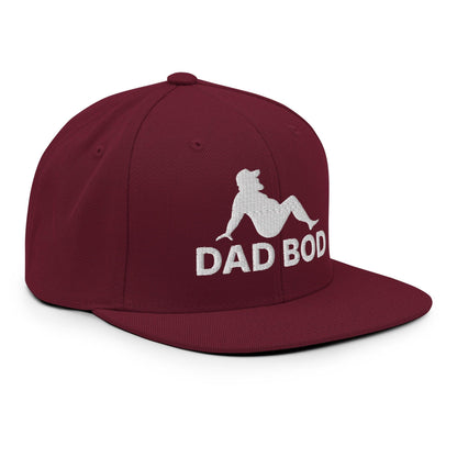 Dad Bod Mud Flap Silhouette Embroidered Flat Bill Brim Snapback Hat