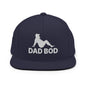 Dad Bod Mud Flap Silhouette Embroidered Flat Bill Brim Snapback Hat - Navy