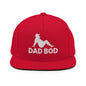 Dad Bod Mud Flap Silhouette Embroidered Flat Bill Brim Snapback Hat - Red