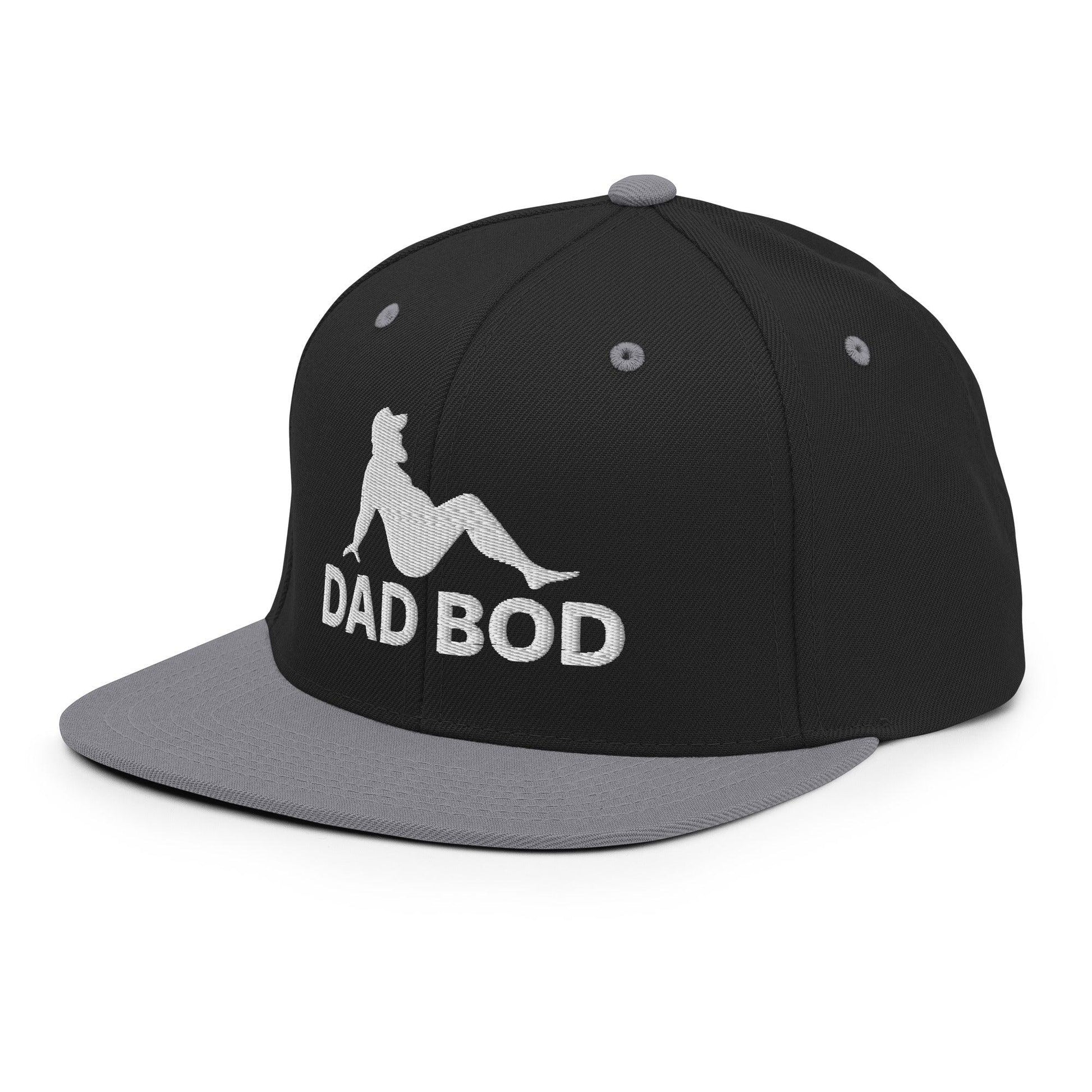Dad Bod Mud Flap Silhouette Embroidered Flat Bill Brim Snapback Hat