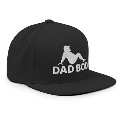 Dad Bod Mud Flap Silhouette Embroidered Flat Bill Brim Snapback Hat