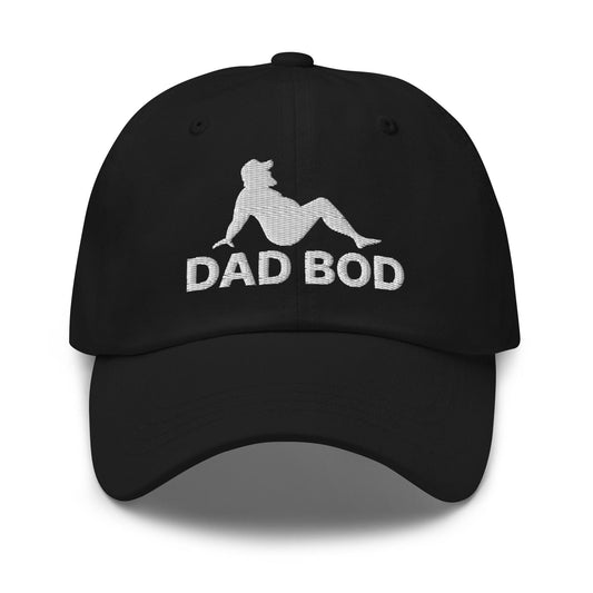 Dad Bod Mud Flap Silhouette Embroidered Hat - Black