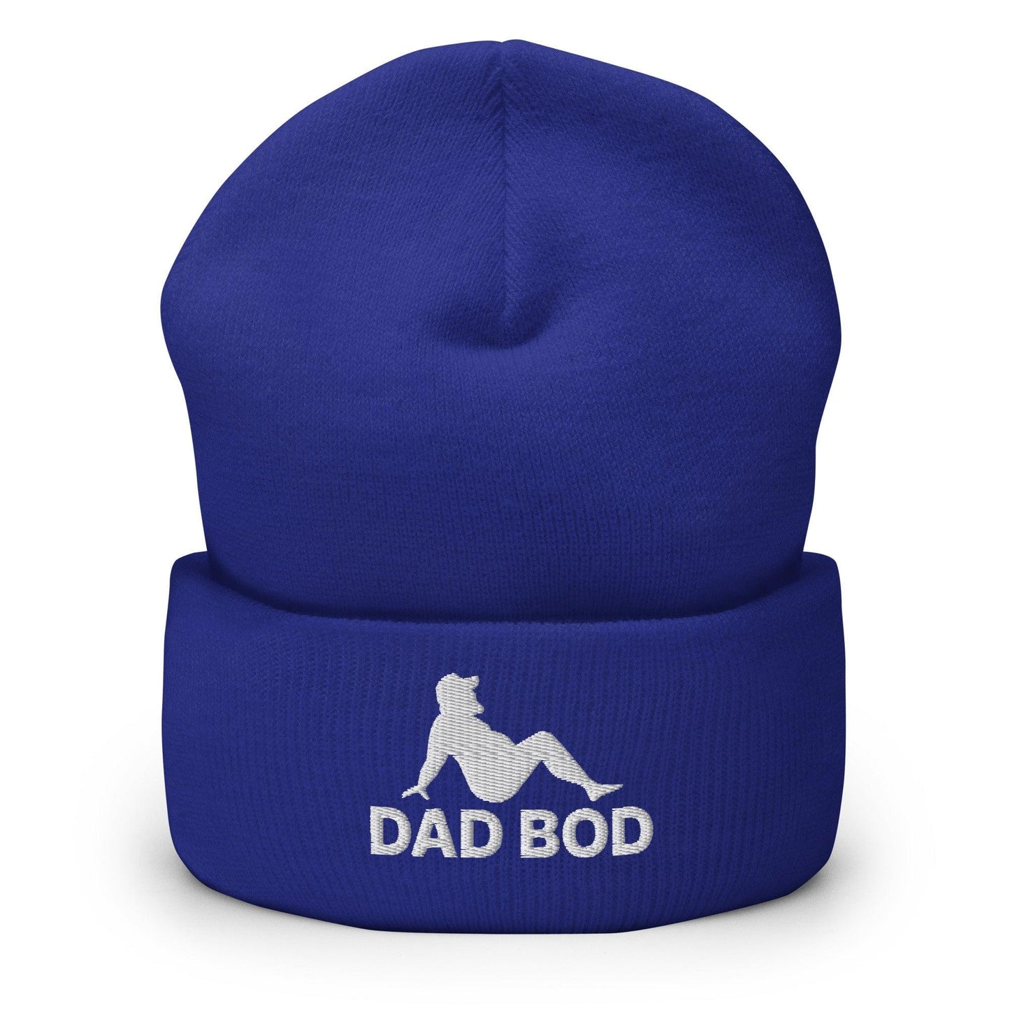Dad Bod Mud Flap Silhouette Embroidered Knit Cuffed Beanie - Royal