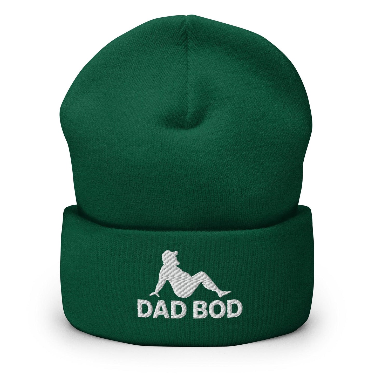Dad Bod Mud Flap Silhouette Embroidered Knit Cuffed Beanie - Spruce