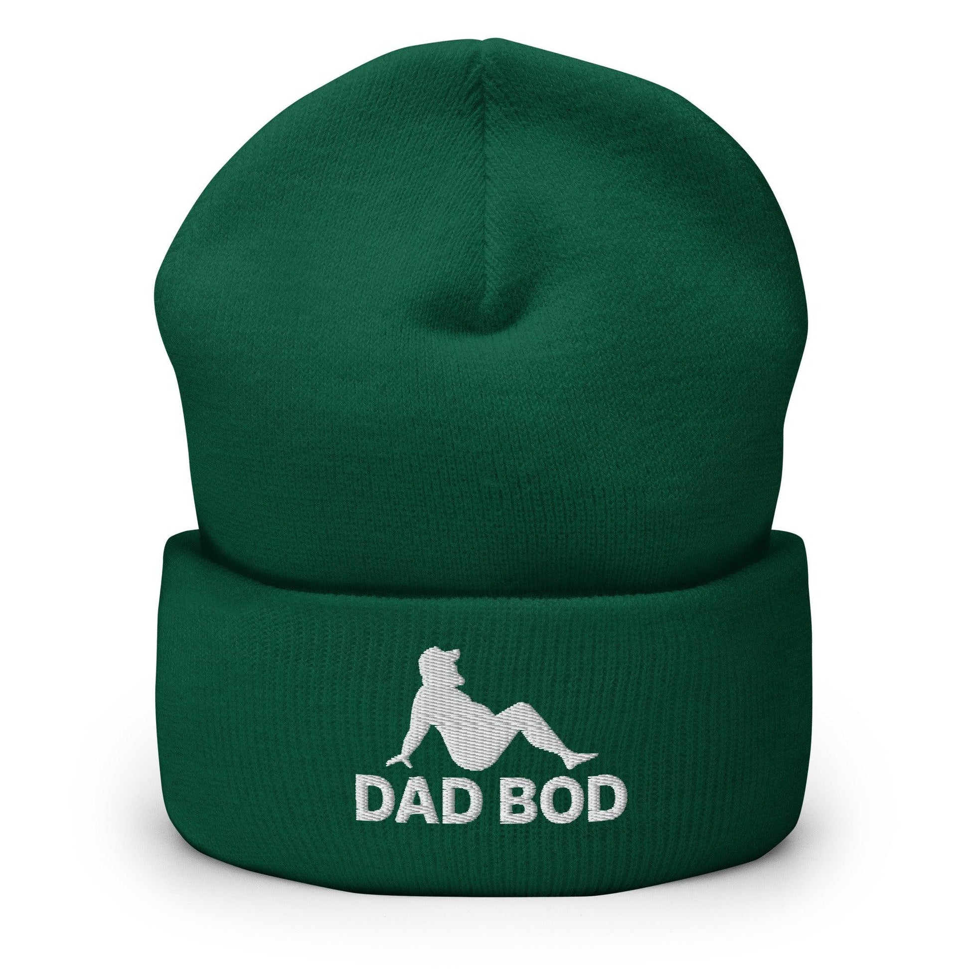 Dad Bod Mud Flap Silhouette Embroidered Knit Cuffed Beanie - Spruce