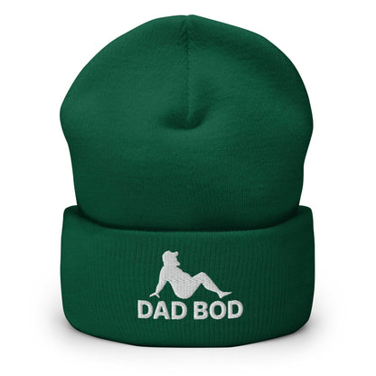 Dad Bod Mud Flap Silhouette Embroidered Knit Cuffed Beanie - Spruce