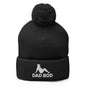 Dad Bod Mud Flap Silhouette Embroidered Knit Pom Beanie - Black