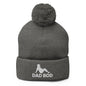 Dad Bod Mud Flap Silhouette Embroidered Knit Pom Beanie - Dark Heather Grey