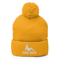 Dad Bod Mud Flap Silhouette Embroidered Knit Pom Beanie - Gold