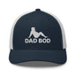 Dad Bod Mud Flap Silhouette Embroidered Mesh Trucker Hat - Navy/ White