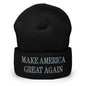 Dark MAGA Make America Great Again Embroidered Knit Cuffed Beanie