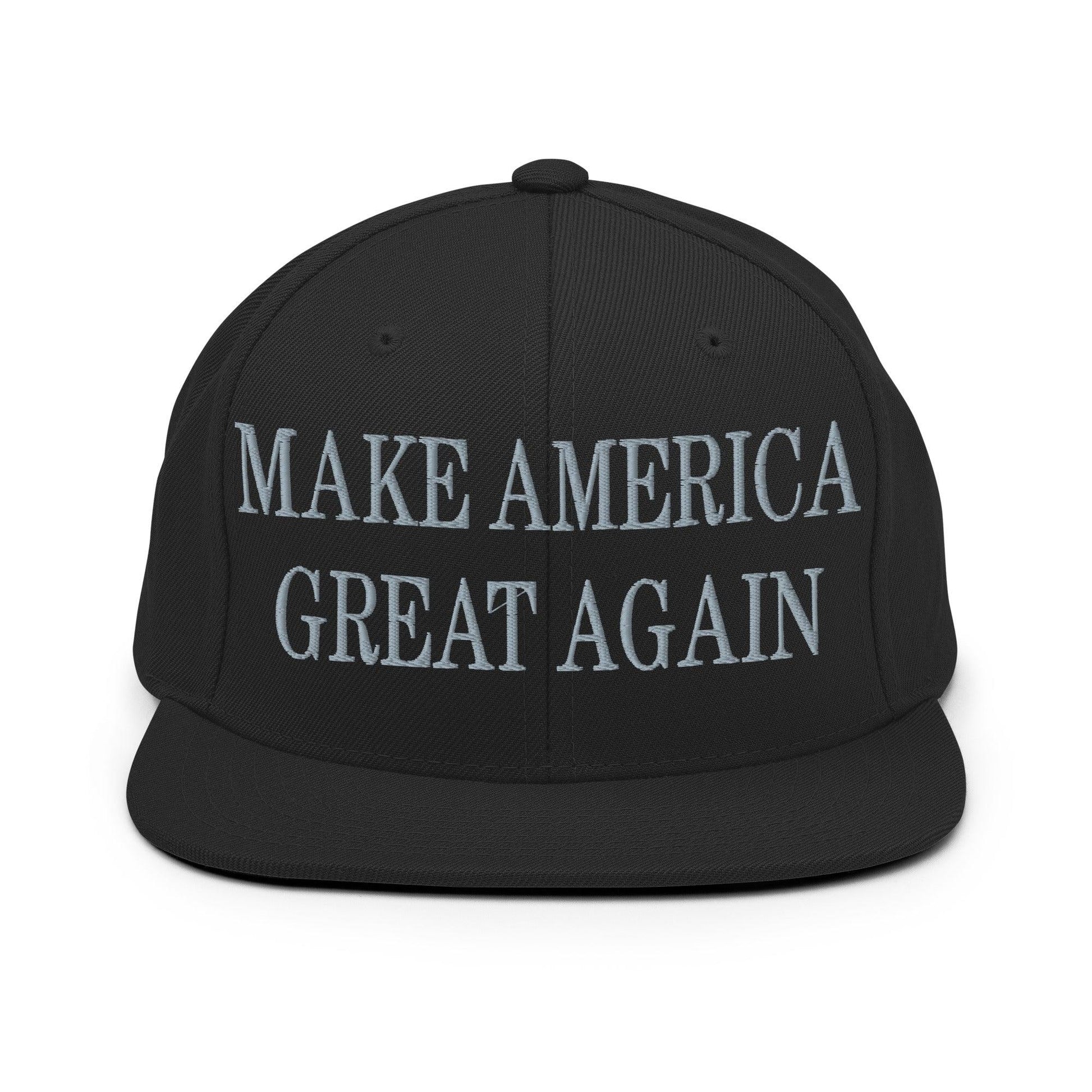 Dark MAGA Make America Great Again Flat Bill Brim Snapback Hat