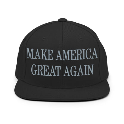 Dark MAGA Make America Great Again Flat Bill Brim Snapback Hat