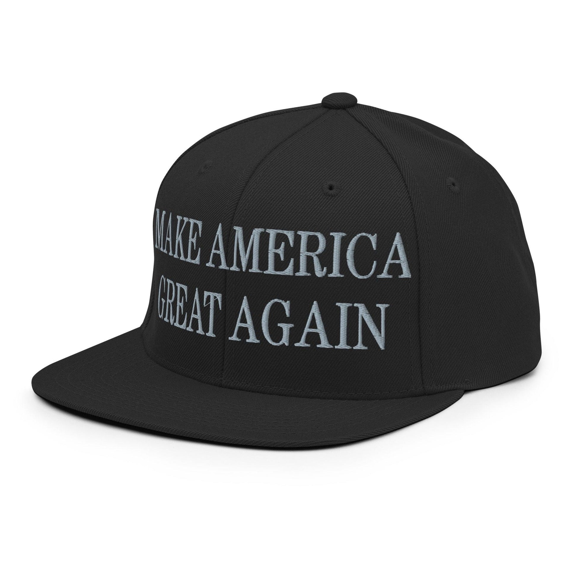 Dark MAGA Make America Great Again Flat Bill Brim Snapback Hat