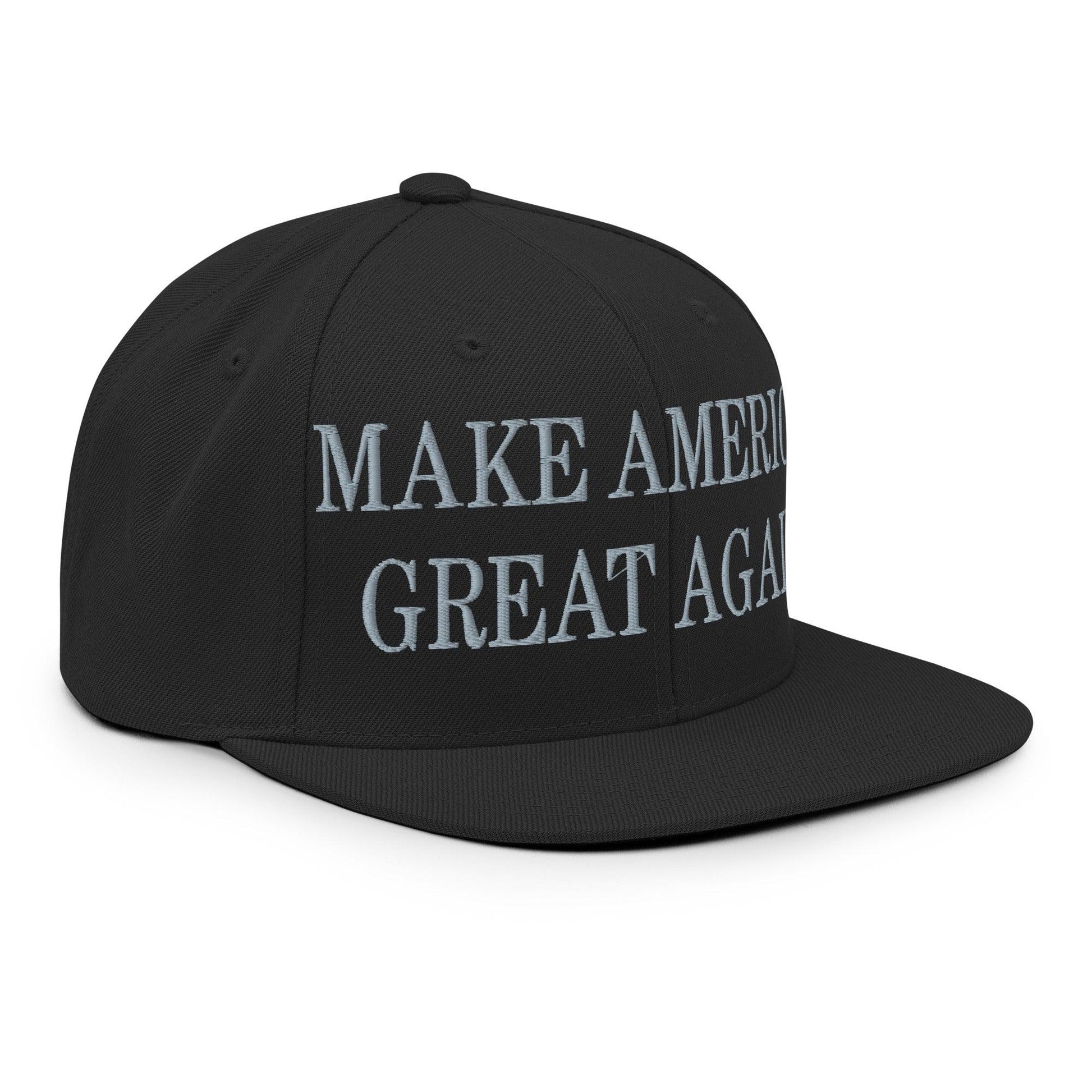 Dark MAGA Make America Great Again Flat Bill Brim Snapback Hat