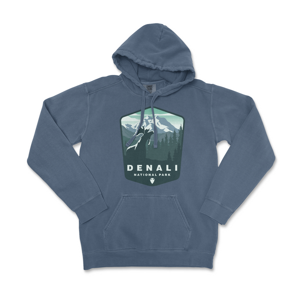 Denali National Park Comfort Colors Hoodie - S / Denim - hoodie