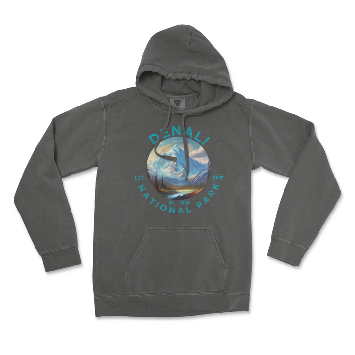 Denali National Park Comfort Colors Hoodie - S / Pepper - hoodie