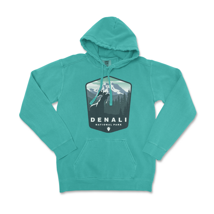 Denali National Park Comfort Colors Hoodie - S / Seafoam - hoodie